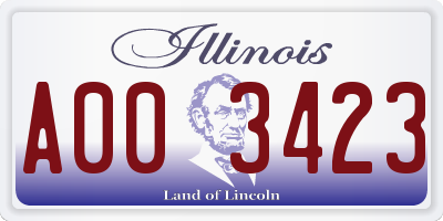 IL license plate A003423