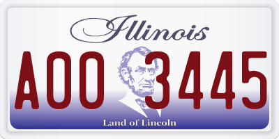IL license plate A003445