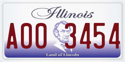 IL license plate A003454