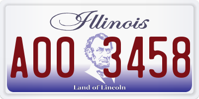 IL license plate A003458