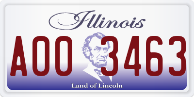 IL license plate A003463