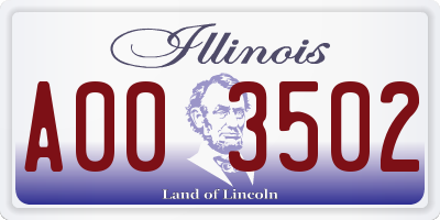 IL license plate A003502