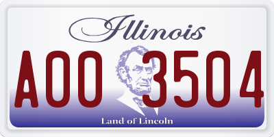 IL license plate A003504