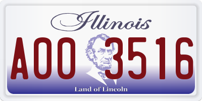 IL license plate A003516