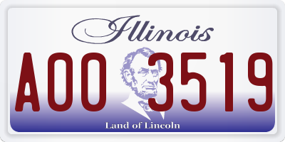 IL license plate A003519