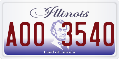 IL license plate A003540