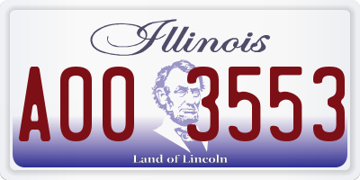 IL license plate A003553