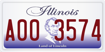 IL license plate A003574
