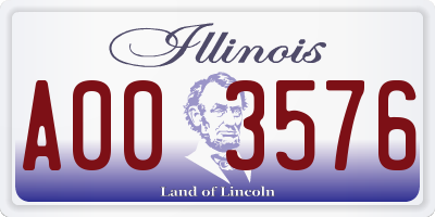 IL license plate A003576