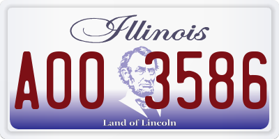 IL license plate A003586