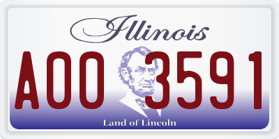 IL license plate A003591