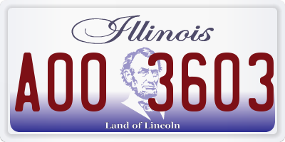 IL license plate A003603