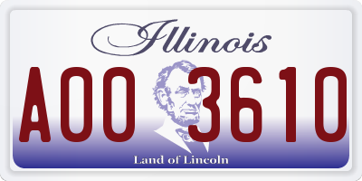 IL license plate A003610