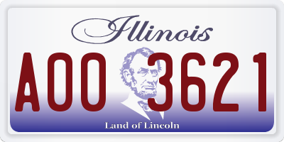IL license plate A003621