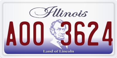 IL license plate A003624
