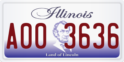 IL license plate A003636