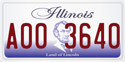 IL license plate A003640