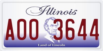 IL license plate A003644