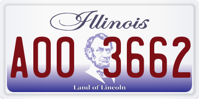 IL license plate A003662