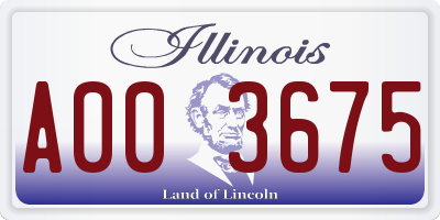 IL license plate A003675