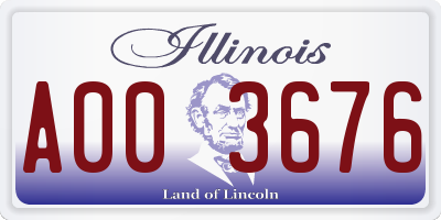 IL license plate A003676