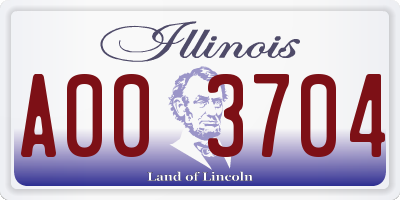IL license plate A003704