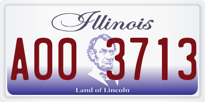 IL license plate A003713