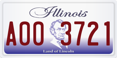 IL license plate A003721