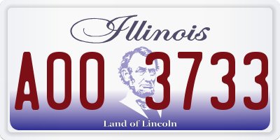 IL license plate A003733