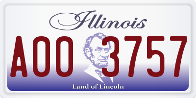 IL license plate A003757