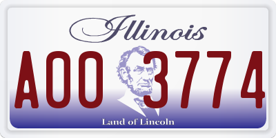 IL license plate A003774