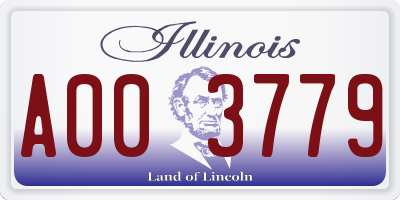 IL license plate A003779