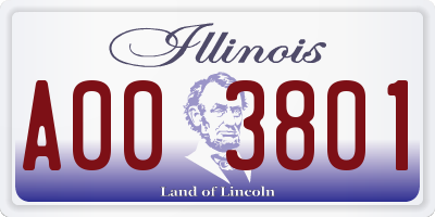 IL license plate A003801