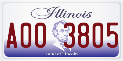IL license plate A003805