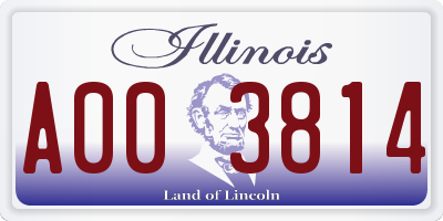 IL license plate A003814