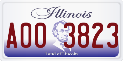 IL license plate A003823