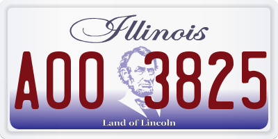 IL license plate A003825
