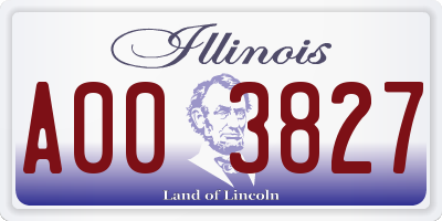 IL license plate A003827