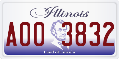 IL license plate A003832