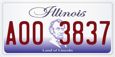 IL license plate A003837