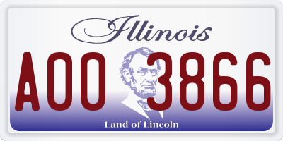 IL license plate A003866