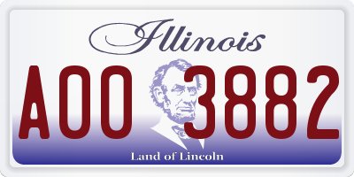 IL license plate A003882