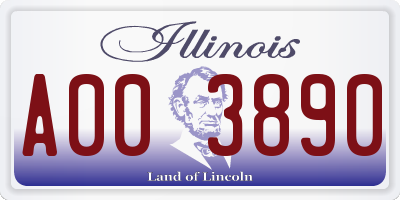 IL license plate A003890