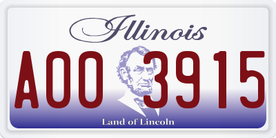 IL license plate A003915