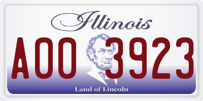 IL license plate A003923