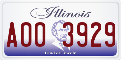 IL license plate A003929