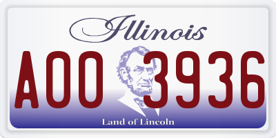 IL license plate A003936