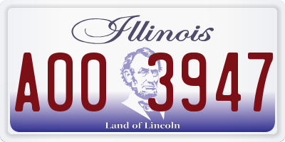 IL license plate A003947