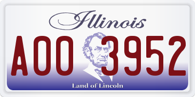 IL license plate A003952