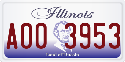 IL license plate A003953